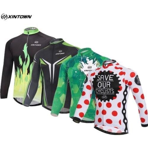 Xintown 2018 Long Sleeve Pro Team Cycling Jersey Autumn Warm Bicycle Cycling Clothing Quick Dry Bike Jersey Jacket Ropa Ciclismo