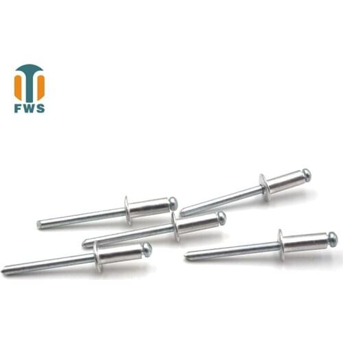 20PCS M4.8 18-30mm Multi Sizes DIN EN ISO15977 GB/T12618.1 Aluminium Open End Round Head Blind Rivet for Furniture Car Aircraft