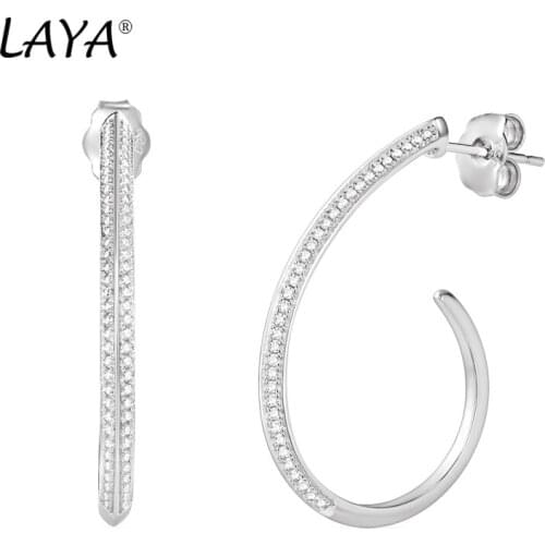 Laya 925 Sterling Silver High Quality Zircon Halloween Christmas Gift Irregular Hoop Earrings For Women Fashion Jewelry