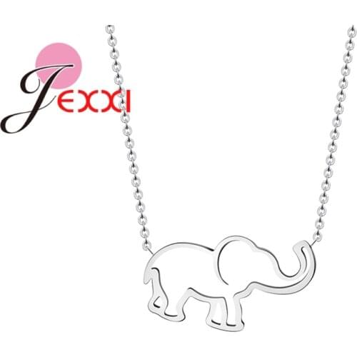 New Arrival Animal Necklace For Women 925 Sterling Silver Cute Elephant Pendant Necklaces For Women Gothic Jewelry Wholesale