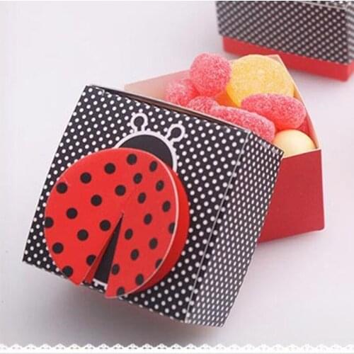 10pcs Cute Insect Paper Candy Box Gift Box Christening Cookie Gifts Boys Girls Baby Shower Baptism Party Decoration