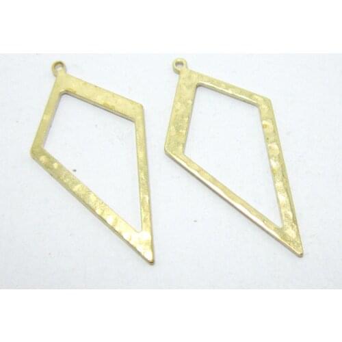 Brass earring charms brass geometric findings 28.5x14x0.9mm Hammered necklace pendant -12pcs R1382
