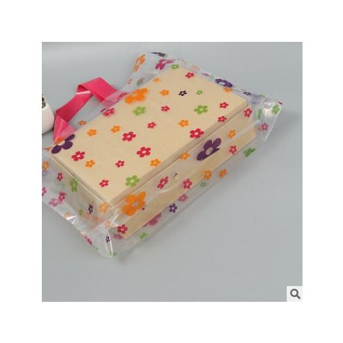 12Pcs PASAYIONE Colourful Flower Plastic Gift Bags With Handle Plastic Packaging For Mini Jewelry Christmas Gift Pouches Decor