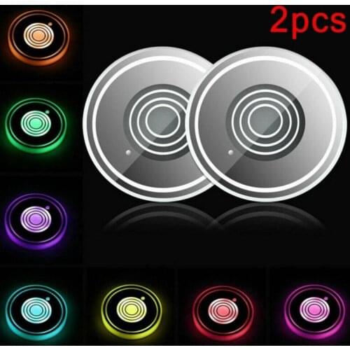 2pcs RGB Mini Glow Coaster LED Bottle Light Stickers Festival Nightclub Bar Party Vase Decoration LED Glorifier Drink Cup Mat