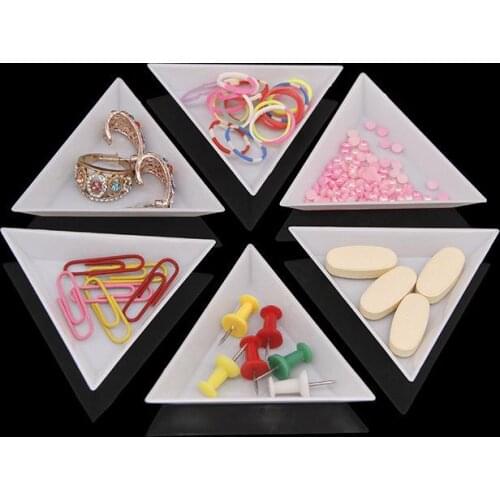 20 Pcs tri plate for Diamond Drill beads Pearl rhinestones nail material oil paint plastic storage