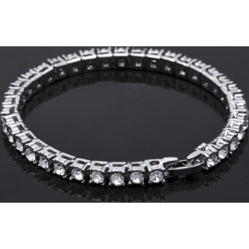 4mm Cubic Zirconia Tennis Bracelet Iced Out Chain Bracelets For Women Men Gold Silver Color Men Bracelet Chain Homme Jewelry A