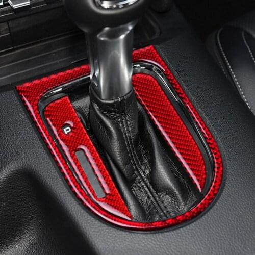 4 Pcs Scratch-resistant Self-adhesive Carbon Fiber Center Console Gear Shift Frame Cover Trim Stickers for Ford Mustang