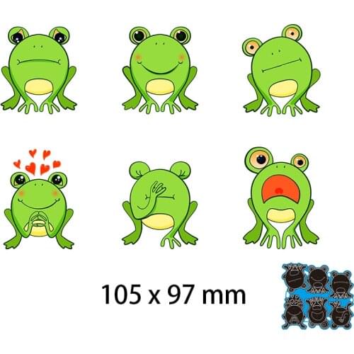 New Metal Cutting Dies Scrapbooking 6pcs Frogs DIY Album Paper Card Craft Embossing Stencil Decoration 105*97mm