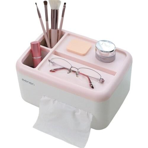 Home Desktop Napkin Case Tissue Box Paper Holder Napkin Holder Organizer Case Toilet Paper Phone Holder
