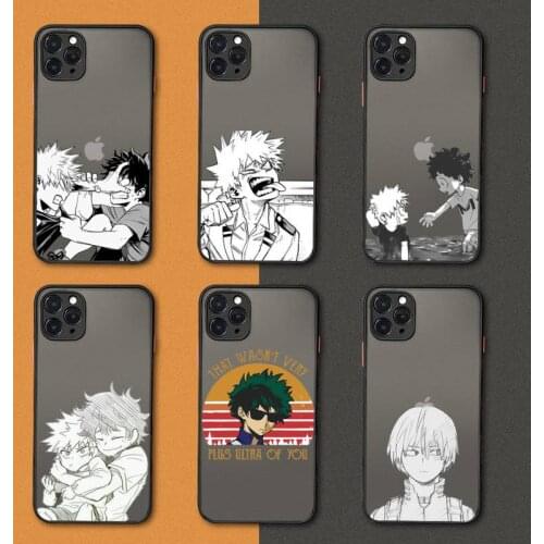 My hero academia Phone Case black matte transparent For iPhone 7 8 x xs xr 11 12 pro plus mini max Clear Funda