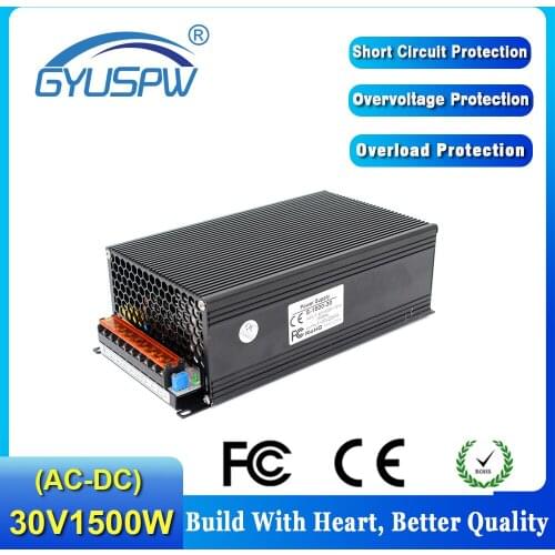 DC30V Power Supply 50A 1500W Switching Switch Driver Transformer 220V 110V AC DC 30V SMPS For LED Strip Display Light CNC CCTV
