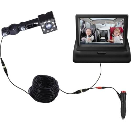 Baby Car Mirror Facing Baby Monitor 360 Adjustable Baby Rear Display Camera with Night Vision Camera