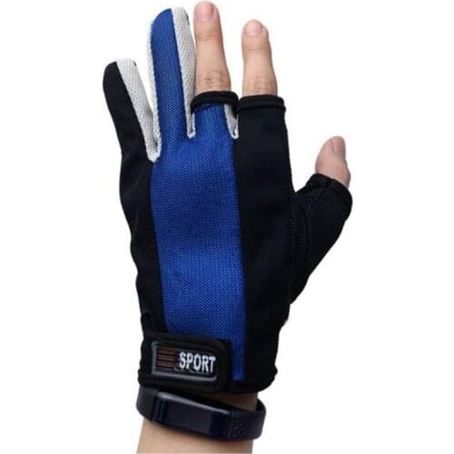 Breathable Three Finger Cut Fishing Gloves Palm Waterproof Outdoor Cycling Fishing Gloves Guantes Pesca