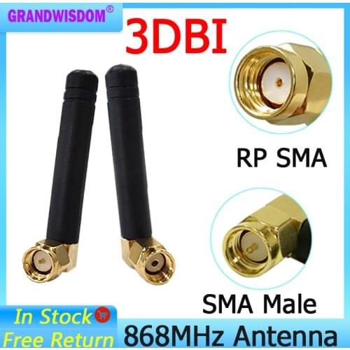 1pcs 868MHz 915MHz Antenna 3dbi SMA Male Connector GSM 915 MHz 868 MHz antena outdoor signal repeater antenne waterproof Lorawan