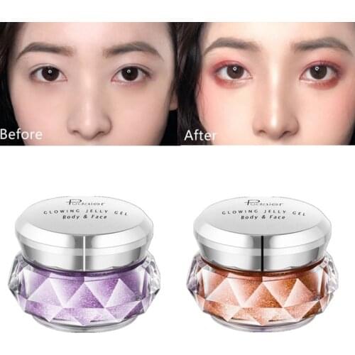 Face Highlighter Jelly Gel Mermaid Eyeshadow Glow Body Glitter Festival Makeup iluminador Gold Liquid Highlighter Pink Bronzer