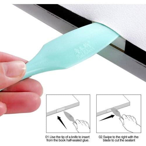 Mini Watercolor Four-Sided Glue Books Art Knifes Envelope Paper Book Cutting Knife Paper Unseal Art Knife Office Supplies