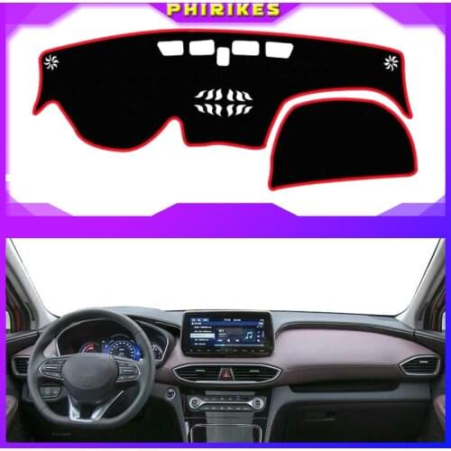 For Hyundai Santa Fe IX45 4th Gen 2019 Car Dashboard Cover Mat Pad Sun Shade Instrument Protect Carpet Accessories