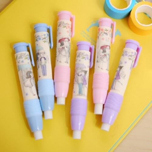 2Pcs Kids Drawing Cute Cartoon Figure Pattern Mechanical Rubber Pencil Erasers Rubber Pencil Erasers Rubber Pencil Erasers Erase