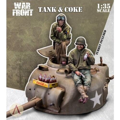 1/35 Scale Unpainted Resin Figure WW2 tank crew 2 figures ( turret and Coke included ) GK figure