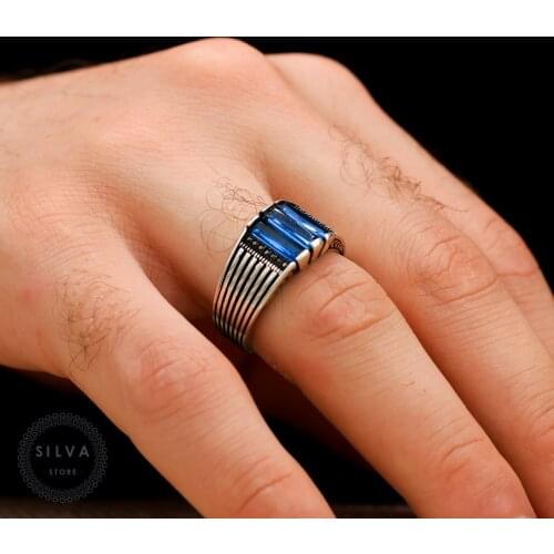Silva 925 Sterling Silver Ring for Men Zircon Stone S925 silver fashion Jewelry Gift Mens Rings All sizes