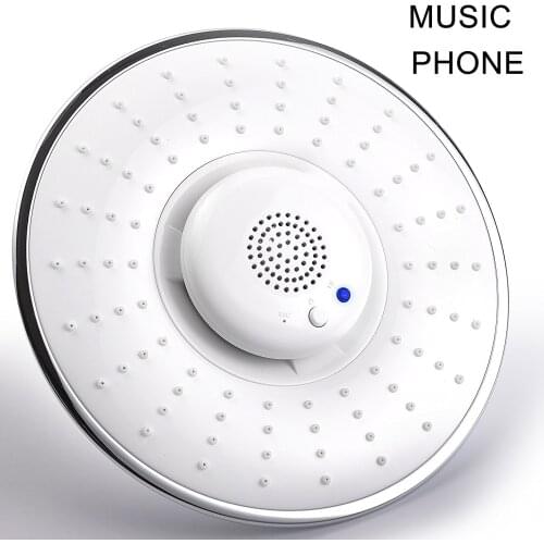 Music Shower Head Bluetooth Connection 8 inch Sower Can Answer Pone USB Charge White ABS Plastic Easy To Install