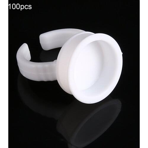 New 100pcs Wholesale Plastic White Tattoo Ink Ring For Eyebrow Permanent Makeup L/M/S Size Tattoo Ink Holders Tattoo Supplies