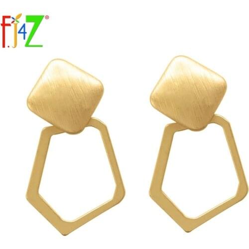 F.J4Z New Fashion Punk Earrings Top Trendings Solid Square Hollow Geometric Earrings For Women Costume Jewelry Accessories Gift