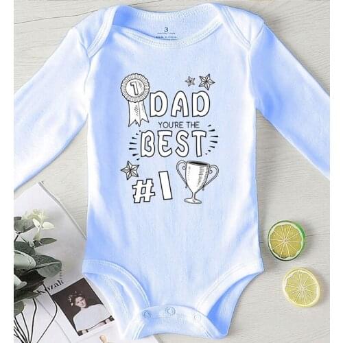 Dad Best Printed New Born Baby Items One Piece Jumpsuit Kids Winter Romper for Babies Cotton Newborn Baby Boy Girl Clothing