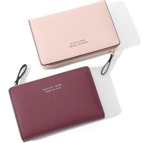 Popular Cross Womens Wallet Short Korean Wallet Student Multi Card Buckle Zipper Wallet Ladies