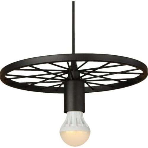 Industrial Loft Style Iron Wheels Droplight Vintage LED Pendant Light Fixtures Simple Retro Hanging Lamp Home Indoor Lighting