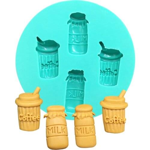 Milk Coffee Silicone Sugarcraft Mold Resin Tools Cupcake Baking Mould Fondant Cake Decorating Tools