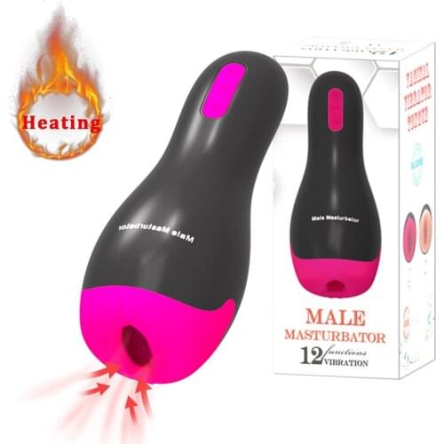 Blowjob Male Masturbator Vibrator for Men Silicone Automatic Heating Deep Throat Oral Sex Cup Adult Intimate Toys Sex Machine