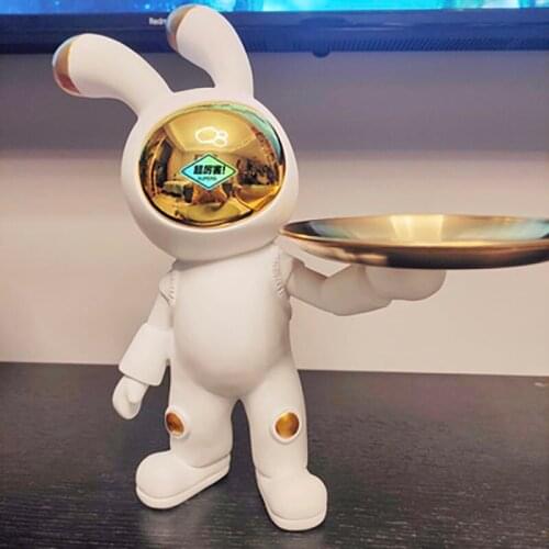 Nordic Decor Rabbit Statue Home Decoration Figurine Miniature Ornaments Tabletop Decorations Sculpture Halloween Decor Statue