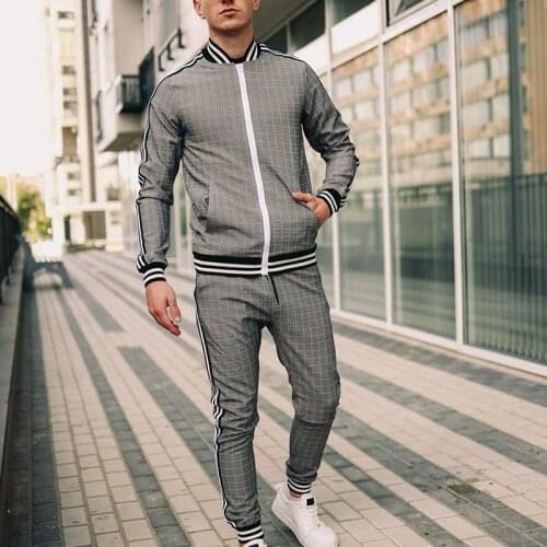 2021 New Tracksuit Men Zipper Sets 2 Pieces Sets Sweatshirt+pants Pullover Sportwear Male Suit Casual Men Clothes Two Piece Set