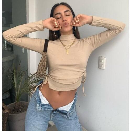 Женские укороченные футболки SROEKKY China At AliExpress