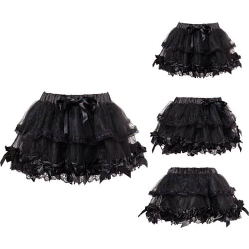 Adult Pettiskirt Lolita Style Mesh Lace Satin Purple Sexy Skirt Petticoat Girl Micro Mini Skirts Underskirt with Bows Decoration
