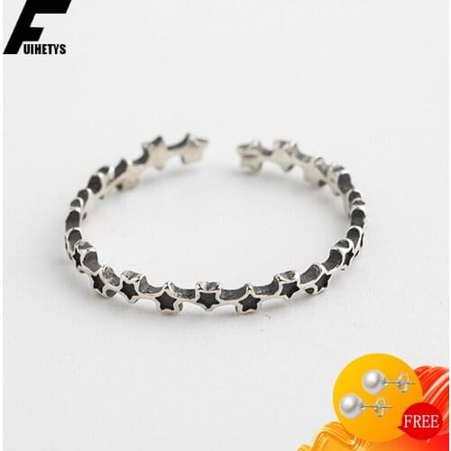Bali Jelry Fashion Ring 925 Sterling Silver Jewelry Retro Star Shaped Finger Rings Accessories for Women Wedding Party Wholesale