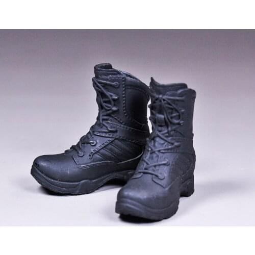 1/6 scale black female police soldier shoes combat shoes model toys suitable for the same scale movable dolls