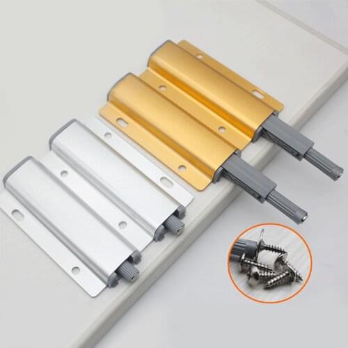 1set Magnetic Cabinet Catch Aluminum Alloy Double strong push Open Cupboard Door Stops Kitchen Invisible Pull Furniture Hardware