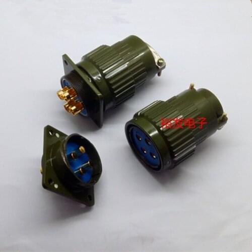 1female+1male=1set YP36-4 military aviation plug Y36M-4 core 100A current pure copper gold-plated connector quick buckle