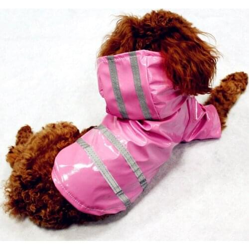 100% Waterproof Dog Raincoat Reflective Strip Pet Dog Clothes Raincoat Glisten For Small Medium Puppy Dog Raincoat Hooded 4Color