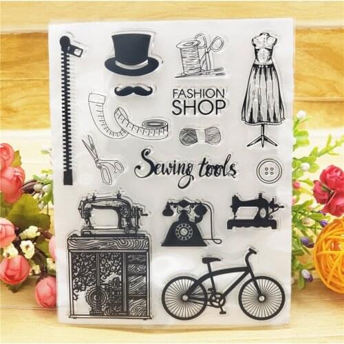 14*18CM Sewing Shop Transparent Clear Stamps / Silicone Seals Roller Stamp For DIY Scrapbooking Photo Album/Card Making