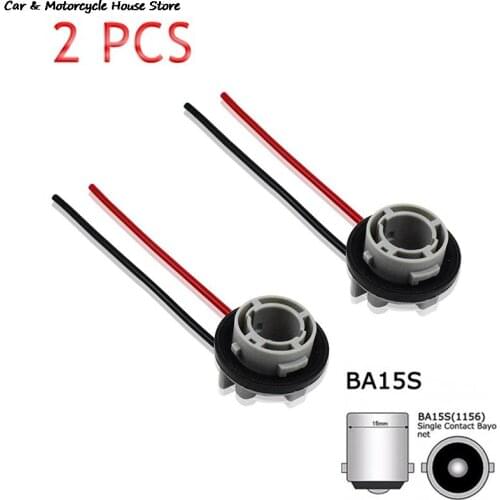 2Pcs 1156 Bulb Socket BA15S Lamp Holder P21W Adapter Base Connector
