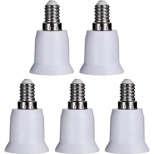 5Pcs/Set E14 to E27 Base Screw Light Lamp Bulb Holder Adapter Socket Converter E14 to E27 Lamp Holder Converters