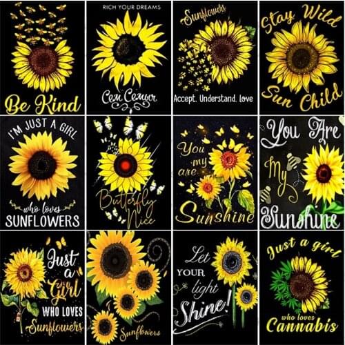 5D Diy Diamond Painting Sunflower Landscape Full Drill Embroidery Mosaic Flower Scenery Modern Paintings Home Wall Decor Gift