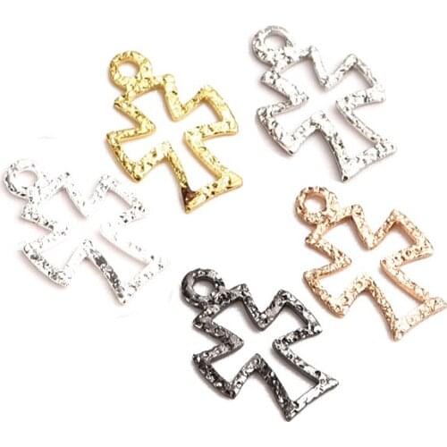 6x9mm hollow frosted cross pendant for DIY handmade accessories for jewelry making