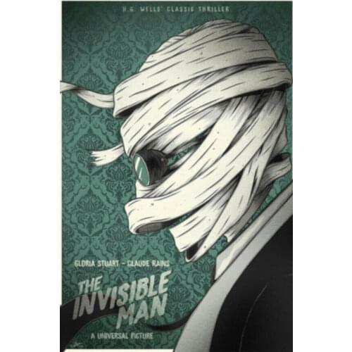 B038 The visible Man Universal Monsters Horror Movie Hot Silk Cloth Poster Art Bedroom Decoration