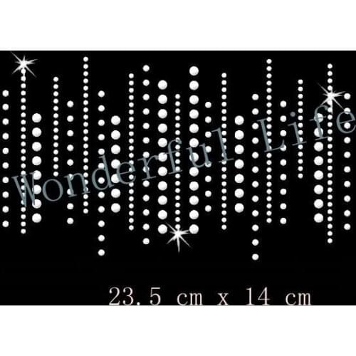 Free Shipping Lines Border Iron On Rhinestone Transfer