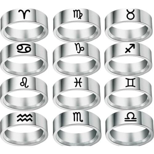 Titanium Steel Aries, Capricorn, Cancer, Zodiac, Zodiac Ring, Mens and Womens Ring, Tail Ring, Couple Ring, Jewelry
