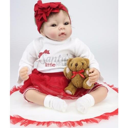Boneca Reborn baby dolls 22inch 55cm lifelike silicone reborn dolls for children gift newborn bebe doll